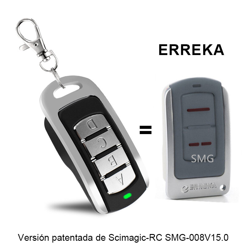 ใช้งานร่วมกับ Erreka รีโมทคอนโทรลสำหรับโรงรถ Luna 2 Reson 1 Iris Roller Self-สำเนา433Mhz 868Mhz Duplicate command Erreka Clone