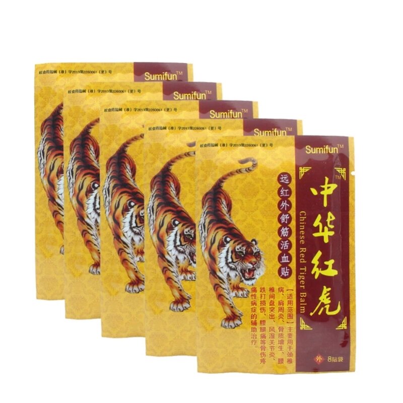 40pcs=5Bag Red Tiger Balm Pain Relief New Neck Joints Pain Patch Body Massager