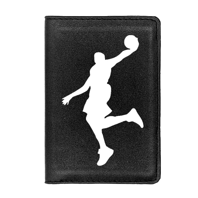 Cool Play Basketball Design Printing Leather Passport Cover Men Women Holder ID Credit Card Travel Accessories Passport Case