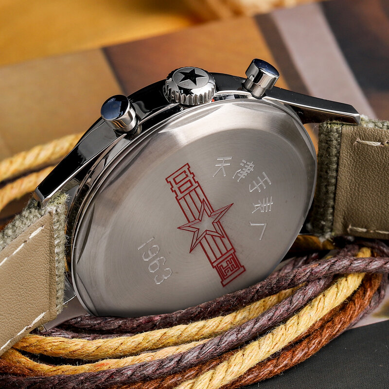 1963ควอตซ์จีน Air Force Chronograph ทหารนาฬิกา40Mm Pilot ญี่ปุ่น MIYOTA 6S21 Movement Self Wind Sapphire นาฬิกาข้อมือสำหรับผู้ชาย