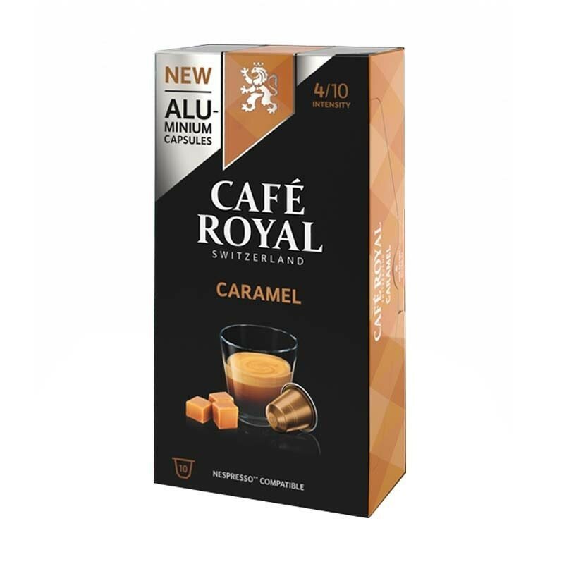 Caramelo, Café Royal 10 cápsulas de Aluminio compatibles Nespresso
