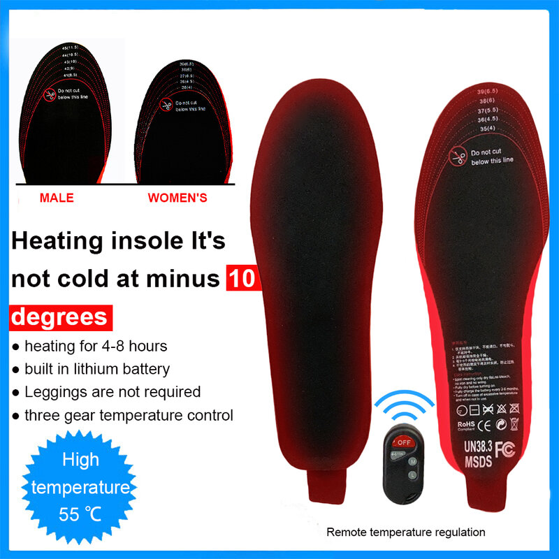 EVA – semelles chauffantes électriques unisexes, télécommande sans fil, coussin chauffant thermique Rechargeable pour l'hiver