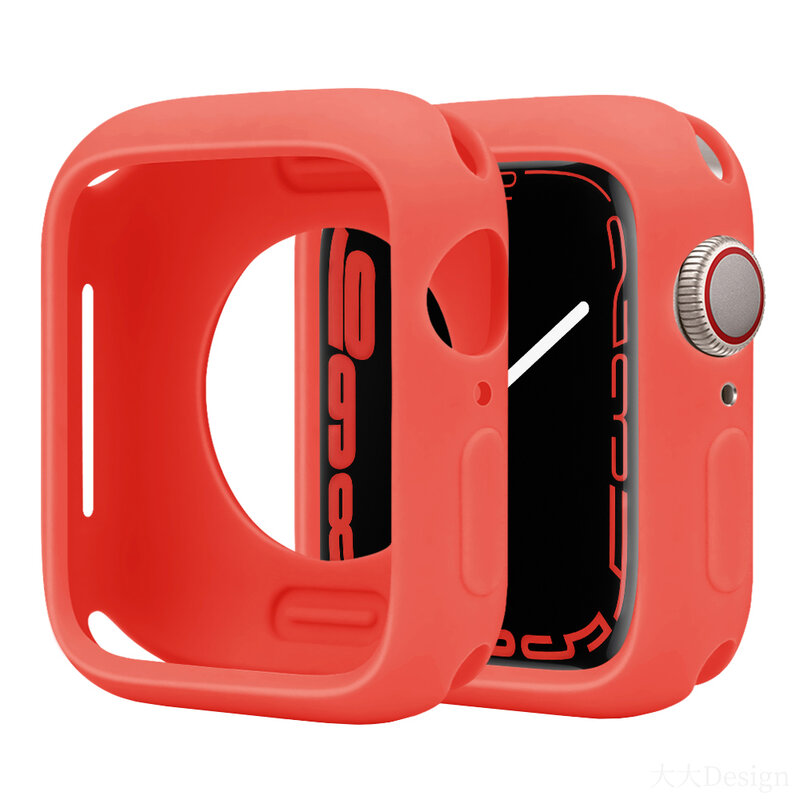 Coque de protection antichoc en Silicone souple pour Apple Watch série 7/6/5/4/3/SE/2, pour iWatch Slim 38MM 40 MM 41MM 42 44 45MM
