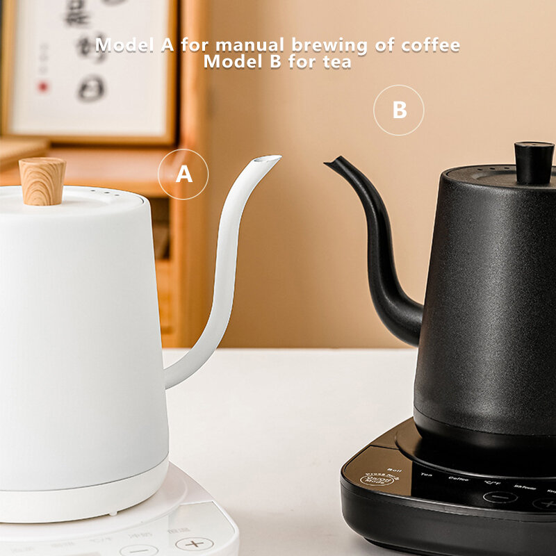 Küche elektrische Kaffee kessel Schwanenhals schlanke Smart 800ml 1000w Flash Wärme temperatur regelung Hand kessel Teekanne