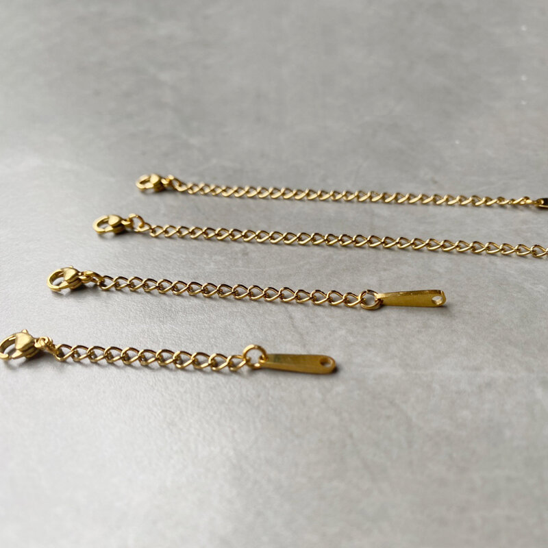 GD Extended Extension Tail Chain Stainless Steel Lobster Clasps Connector For Bracelet Necklace Jewelry Making