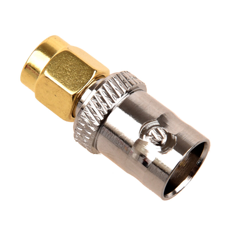 Gold Tone SMA Male to Silver Tone BNC Female Connector Adapter