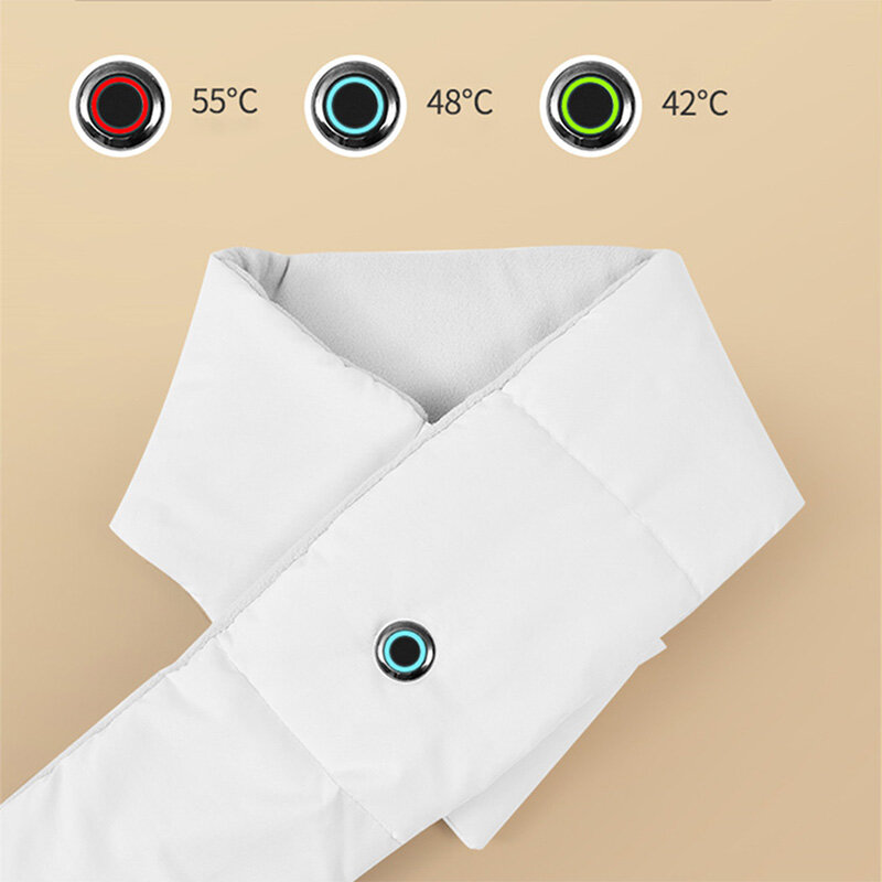 電気加熱スカーフ,5V,3レベル,調節可能な温度スカーフ,屋外保温,首の肩用
