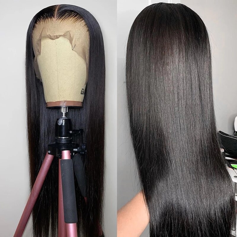 30 32 polegadas 13x4 hd laço frontal peruca brasileira reta frente do laço perucas de cabelo humano para preto perucas preplucked perucas cabelo natural