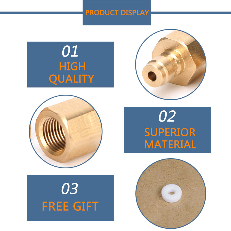 PCP Paintball Copper Quick Coupler Connector Fittings Air Refilling 1/8BSPP 1/8NPT M10x1 Thread 8MM Male Plug Socket 2pcs/set