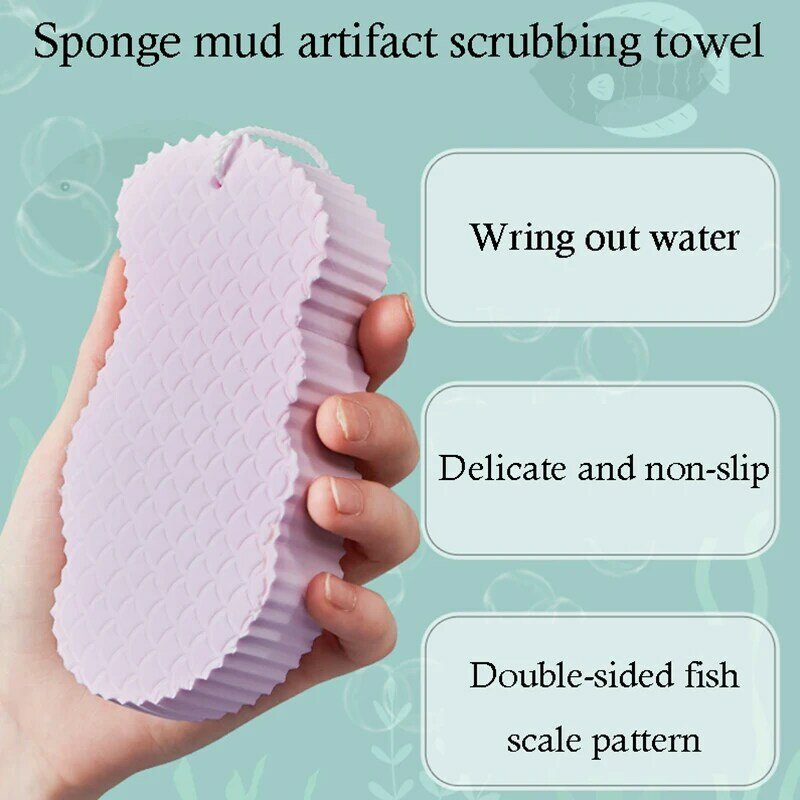 Esponja exfoliante esponja mágica escova de chuveiro crianças banho esponja corpo esfoliante massageador limpo