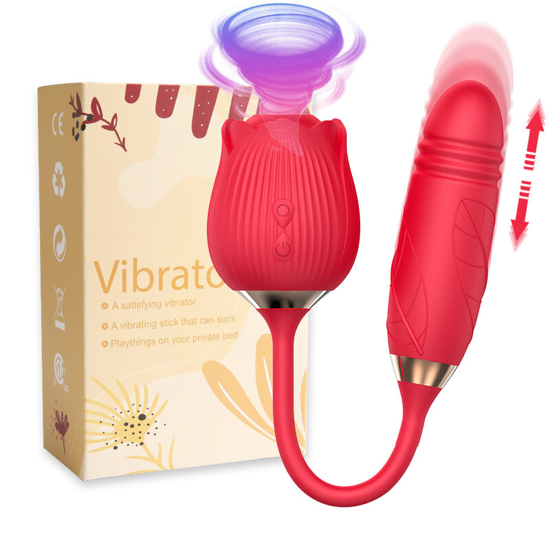 Vibromasseur Vaginal en forme de Rose pour femme, succion du Clitoris Oral, Stimulation du point G, jouet sexuel érotique