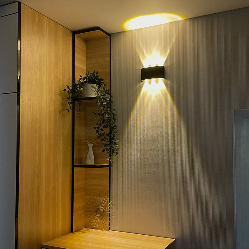 Lámpara LED de pared impermeable para exteriores, candelabros de aluminio para jardín, pasillo, porche, dormitorio y sala de estar