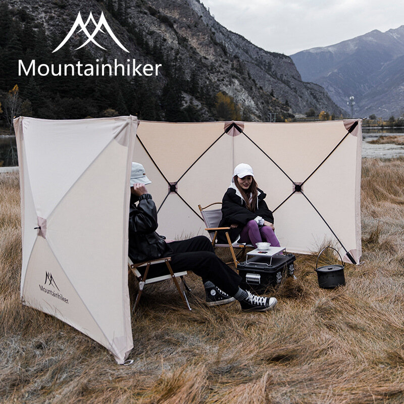 Mountainhiker-조립 무료 접이식 야외 캠핑 바람막이 버너, 바람막이 쉼터, 바람 휴식 벽 하이킹 피크닉 바베큐 용