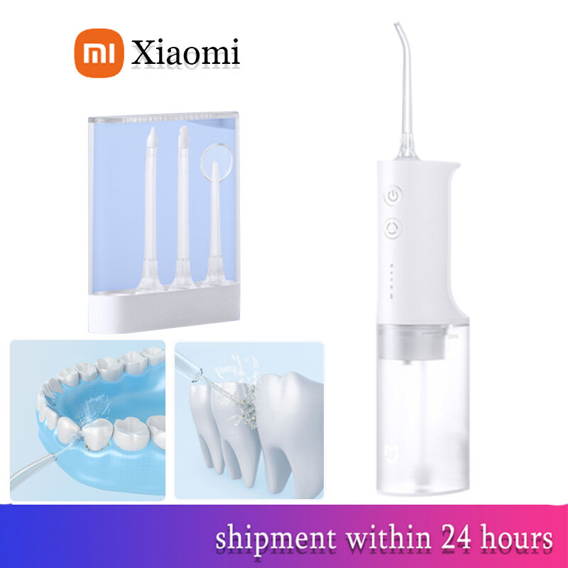 Xiaomi Mijia – irrigateur dentaire électrique, blanchiment des dents, étanche IPX7, 4 Types de buses, nettoyage entre les dents
