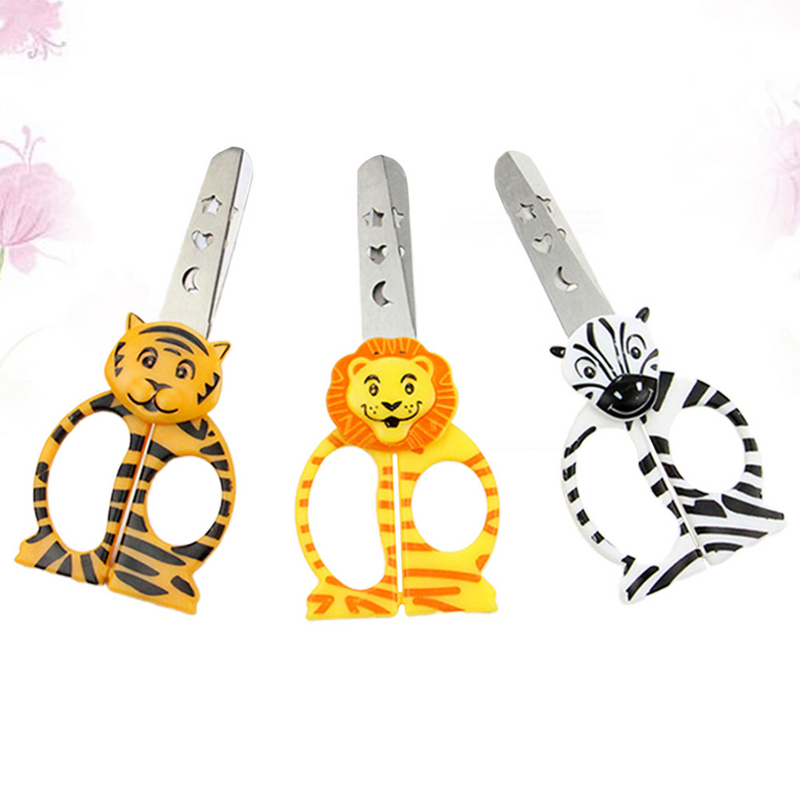 3pcs Animal Useful Craft Scissors Student Scissors Paper Cutters for School DIY