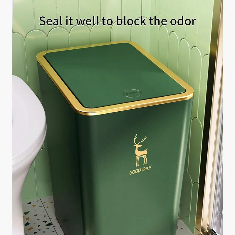 Creative New Rectangular Trash Can Kitchen Bathroom Toilet Trash Can Living Room With Lid Waste Bin Nordic Garbage Bin 9L 13L