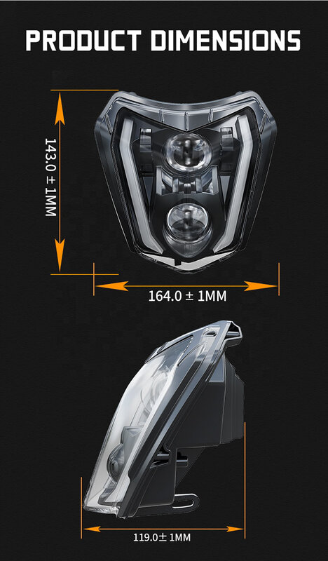 ไฟหน้ารถจักรยานยนต์ LED Wick ไฟหน้าสำหรับ EXC XC SX SXF XCF XCW 125 250 300 450 Super Moto Enduro Motocross จักรยานสกปรก