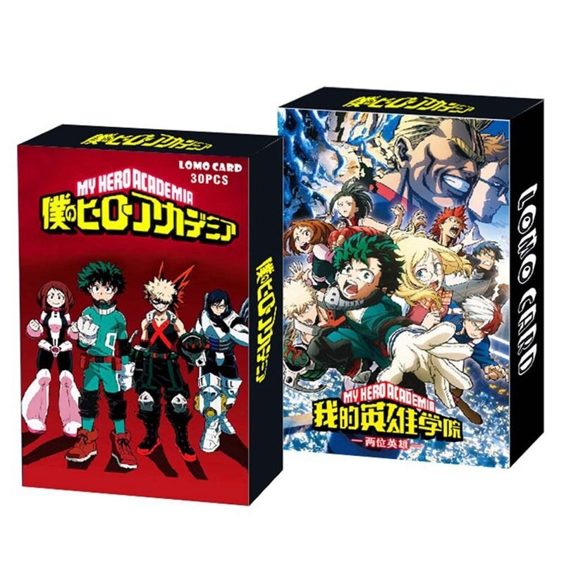 30 pz/scatola Anime Demon Slayer Jujutsu Kaisen Haikyuu!! Carta di carta per cartoline My Hero Academia per regali di raccolta dei fan