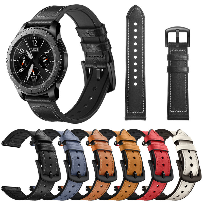 22 мм 20 мм силиконовый кожаный ремешок для Huawei Watch GT 2 samsung galaxy watch 46 мм 42 мм Gear S3 Frontier/Классический Браслет S4