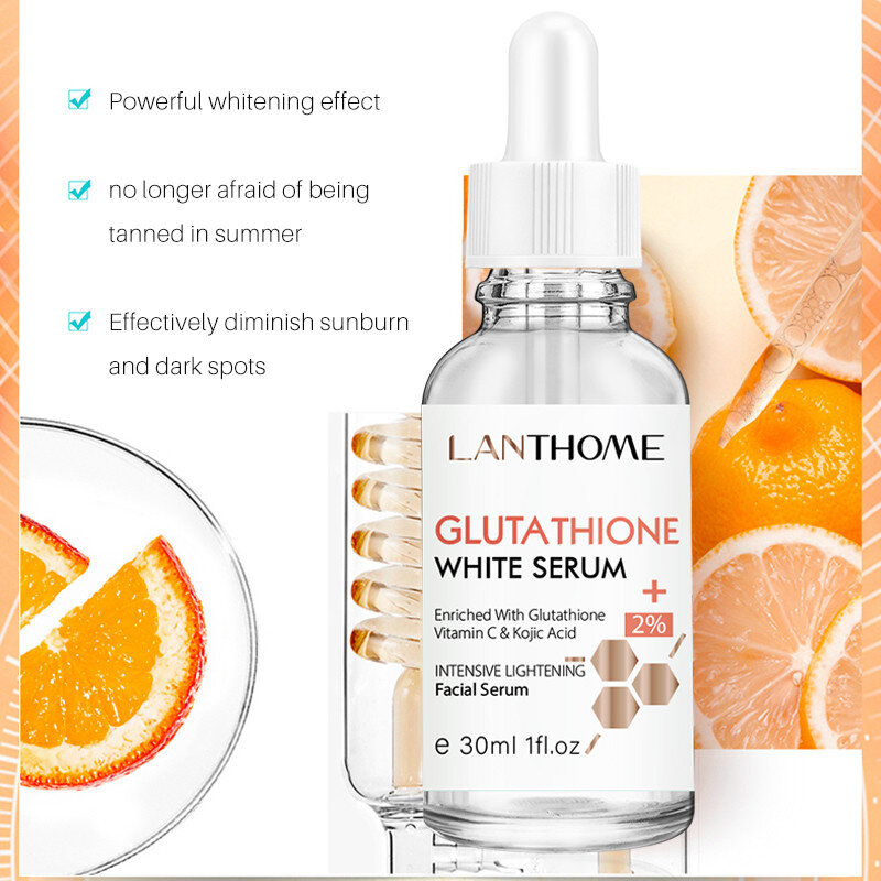 Glutathione Freckle Remover Serum Flek Hitam Penghilang Jerawat Wajah Niacinamide Produk Pemutih Vitamin C Mencerahkan Esensi Wajah