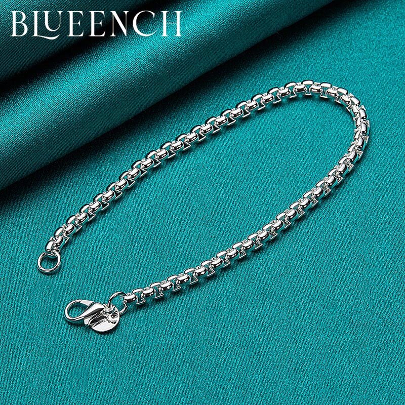 Blueench 925 prata esterlina simples temperamento pulseira adequado para homem e mulher personalidade casual casal jóias