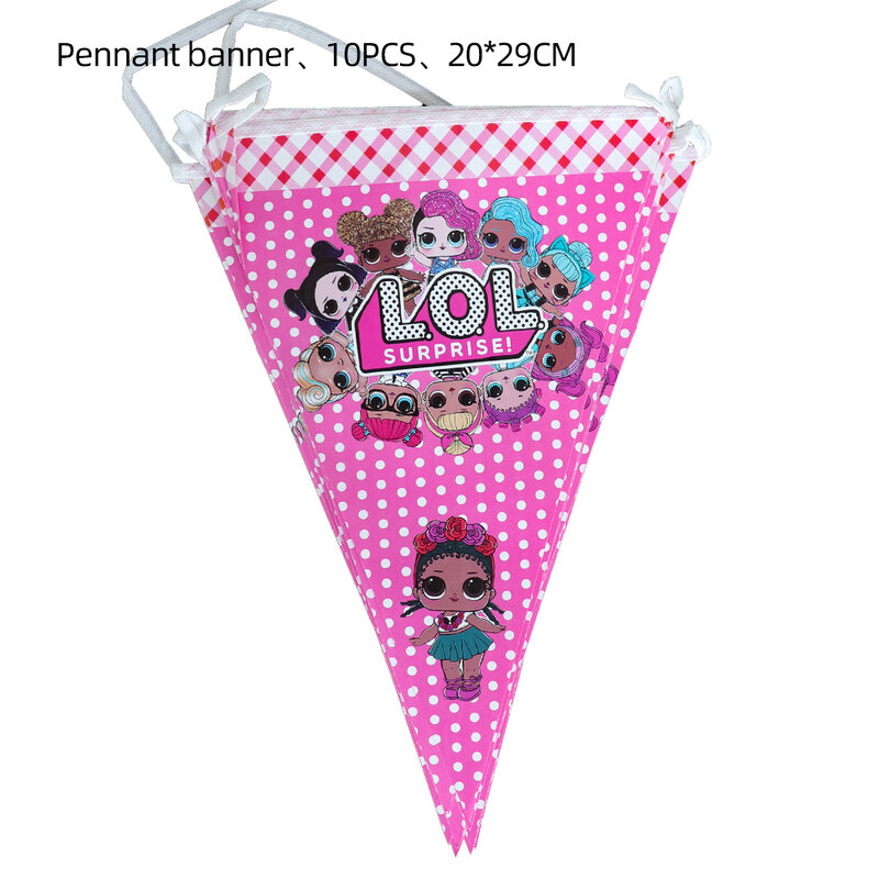 LOL Kejutan Gadis Dekorasi Pesta Ulang Tahun Peralatan Makan Sekali Pakai Latar Belakang Balon Set Perlengkapan Pesta Baby Shower