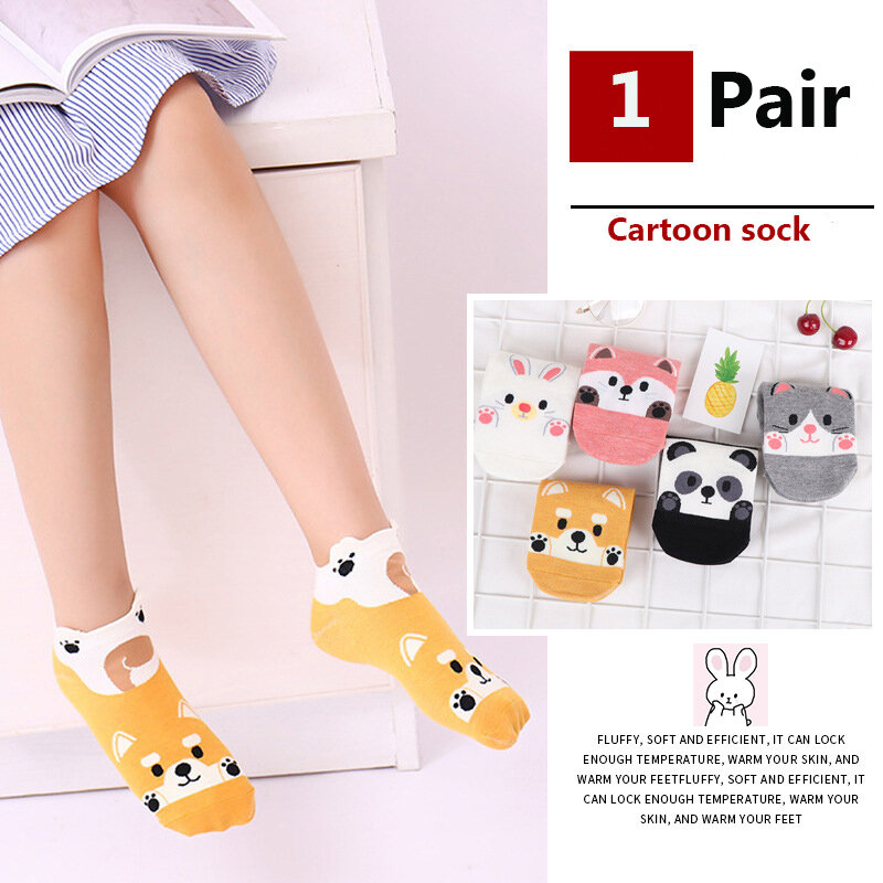 Panda Fox Rabbit Dog Autumn Winter Fashion Animal Women Cotton Socks Casual Happy Funny Socks Korea Harajuku Kawaii Cute Girls