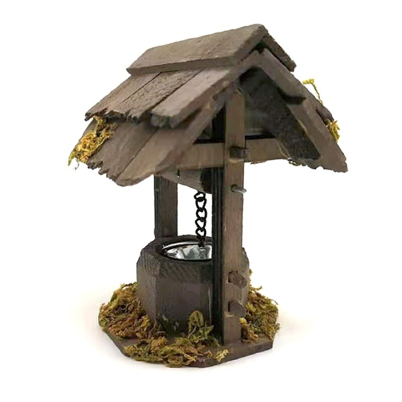 1/12 miniatury ogród do domku dla lalek Model drewniana galeria dobrze do dekoracja do domku dla lalek akcesoria