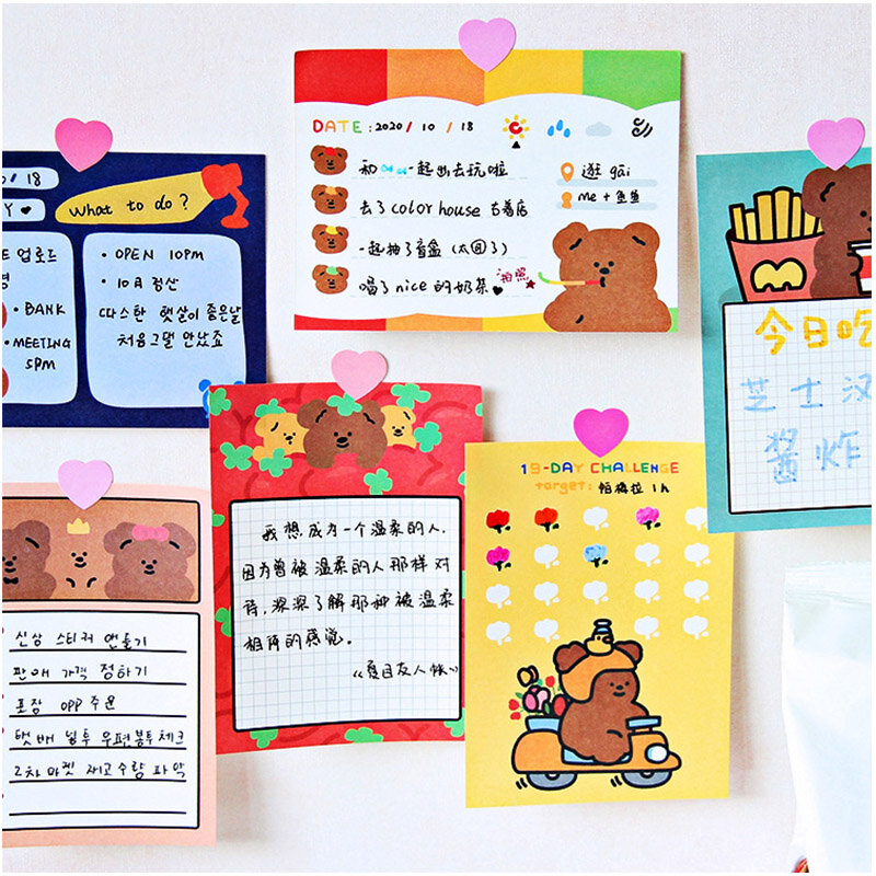 50 fogli di note adesive Memo Pad quaderni da fare elenco colorato divertente Sticky Notes Planner forniture per ufficio scolastico cancelleria