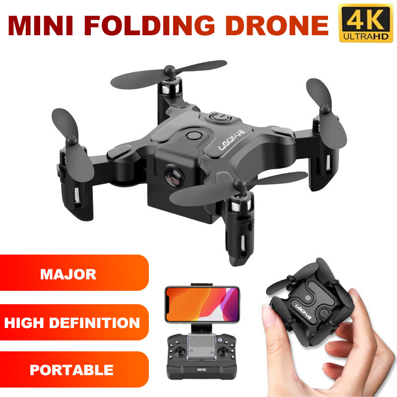 Mini Dron plegable con Control remoto para niños, cuadricóptero profesional de fotografía aérea, juguete de escuela primaria, V2