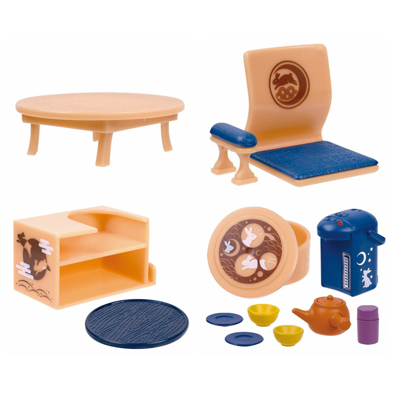 Epoka Tarlin Gashapon zabawkowe kapsułki miniaturowe japońskie meble stoły i krzesła schowek półka Gacha Model ozdoby stołowe