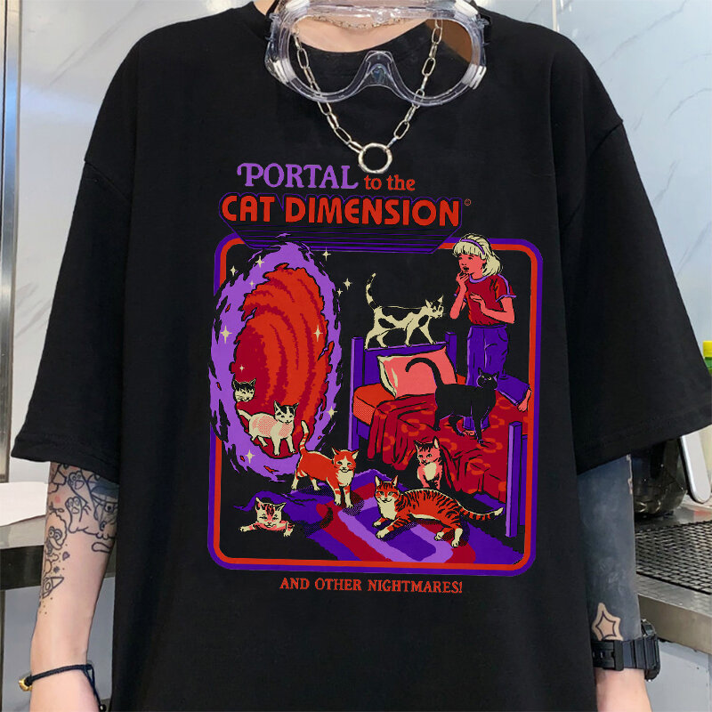 Maglietta da donna estate demone Harajuku spaventoso cartone animato uomo top Chic Ullzang Grim Evil Series T-Shirt donna Streetwear T-Shirt