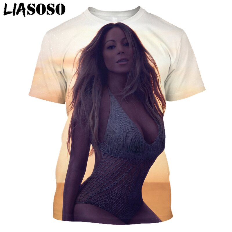 BEIJIE 3D พิมพ์ Mariah Carey เสื้อยืด Harajuku ชายเสื้อผ้าสตรีแฟชั่นฤดูร้อนสาวเซ็กซี่ Tee ใหม่ Camisetas Hombre tops Tee