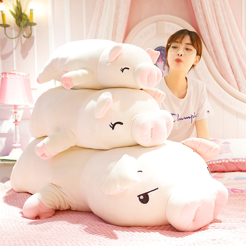Мягкая игрушка свинка 40-75 см, мягкая плюшевая подушка в виде животного, детское одеяло, подарок для ребенка