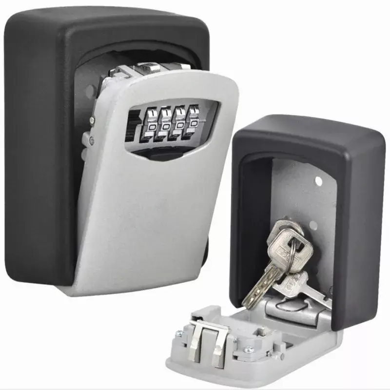 4 Digit Kotak Kunci Penyimpanan Kunci Kombinasi Dalam Ruangan Kotak Kunci Outdoo Kotak Aman Kunci Aloi Aluminium Terpasang Di Dinding Tahan Cuaca