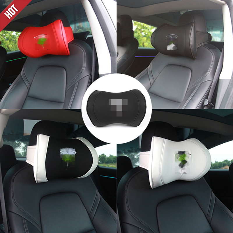 テスラモデル3 sまたはXモデル用のカーシート用ヘッドレスト,柔らかく快適なクッション,ネックサポート,カーシート用アクセサリー,1個