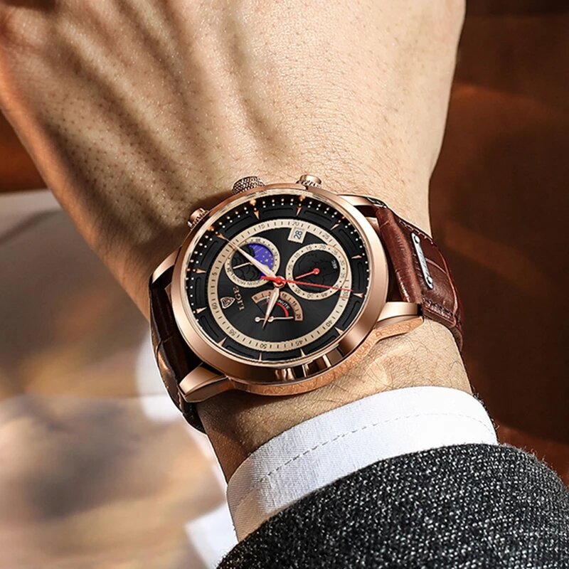 Top Brand Luxury Chronograph orologio al quarzo da uomo orologi sportivi orologio da polso da uomo dell'esercito militare LIGE relogio masculino