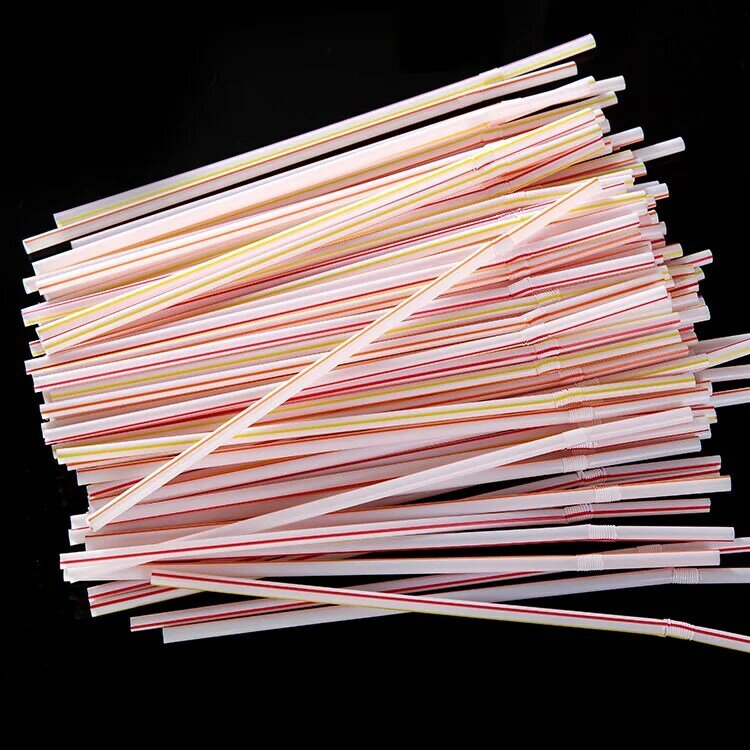 Plastic Disposable Drinking Straws Shops Home Straws Milk Tea Multi Colored For Parties/Bar/Beverage Shops/Home Straws