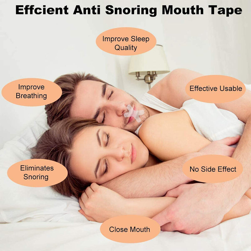 98Pcs Anti-Snoring Mouth tape Night Sleep Comfortable Lip Nose Breathing Improving Patch Mouth Correction Tape Children Adult