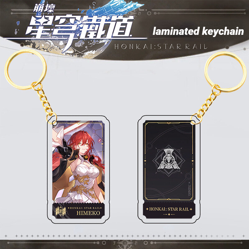 MiHoYo HonkaiStar Rail Anime Game Peripheral Keychain Golden Keyring Clip Tier Hanger Acrylic Trail Blazer Jing Yuan SuLingChan