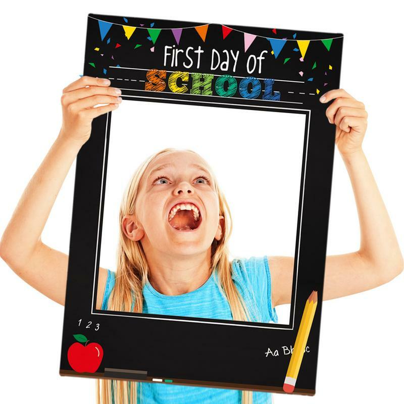 Primeiro dia de escola foto quadro decoração pré-escolar menino menina selfie fotografia quadro festa suprimentos