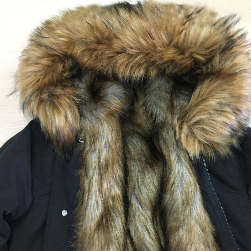 HOLYRISING Men's Jacket Male Coat Faux Fur Winter Cotton Casual Thick Winter Parkas Jackets -30 Wearing  winter coat 19257