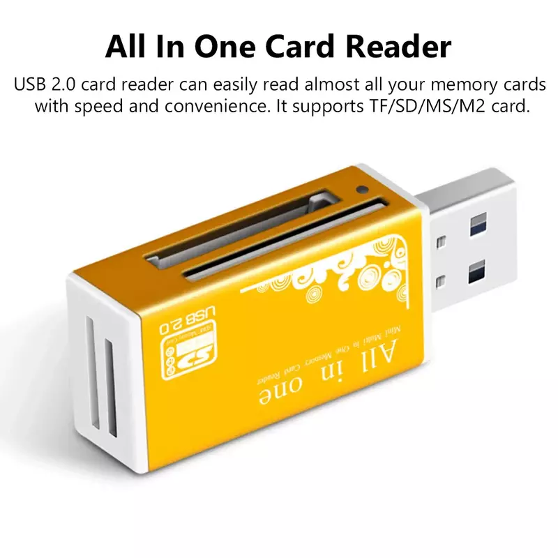 4 In 1 USB 2.0 Multi Card Reader Memory Adapter For Micro TF SD Card SDHC DV MMC MS Pro  MS Duo M2 Micro USB SD Adapter