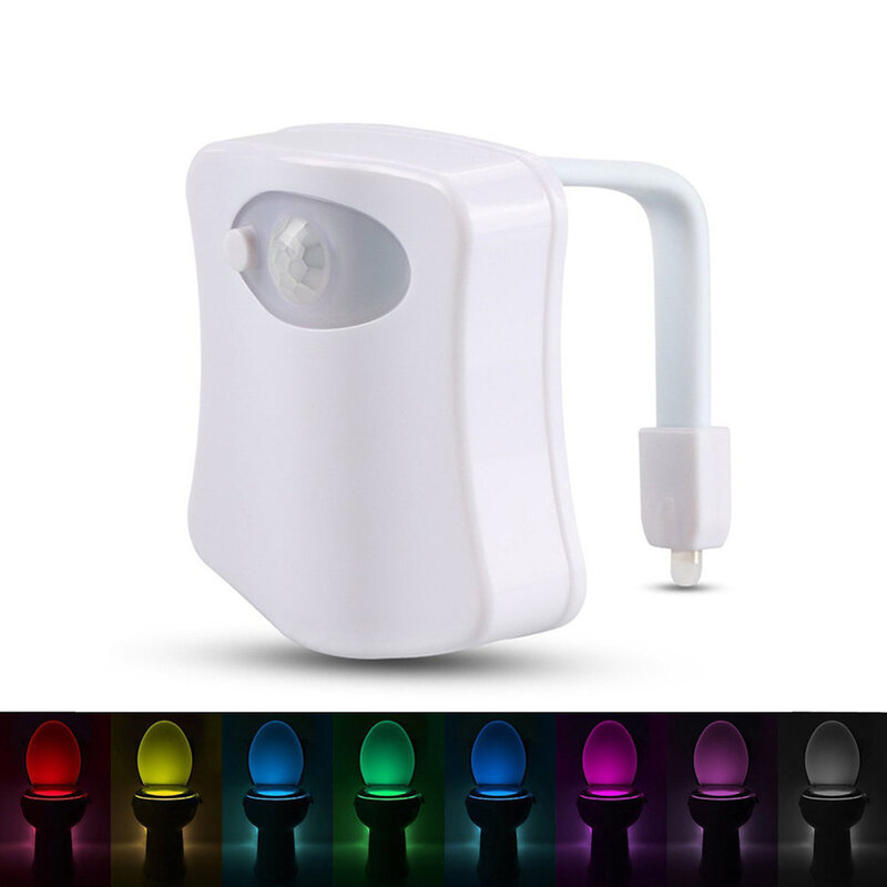 Luz LED inteligente de 16 colores para el hogar, iluminación suave para la tapa del inodoro, con Sensor de movimiento PIR, luz nocturna para el baño
