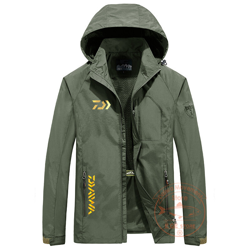 Daiwa-traje de pesca para hombre, ropa fina con capucha para deportes, senderismo, chaquetas de pesca impermeables, verano y otoño