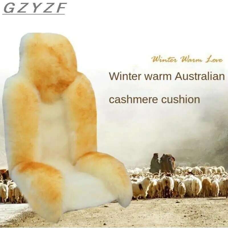 Lã pura real pele capas de almofada do assento carro bonito estilo para o assento da frente capa de almofada inverno quente real pele interior acessórios