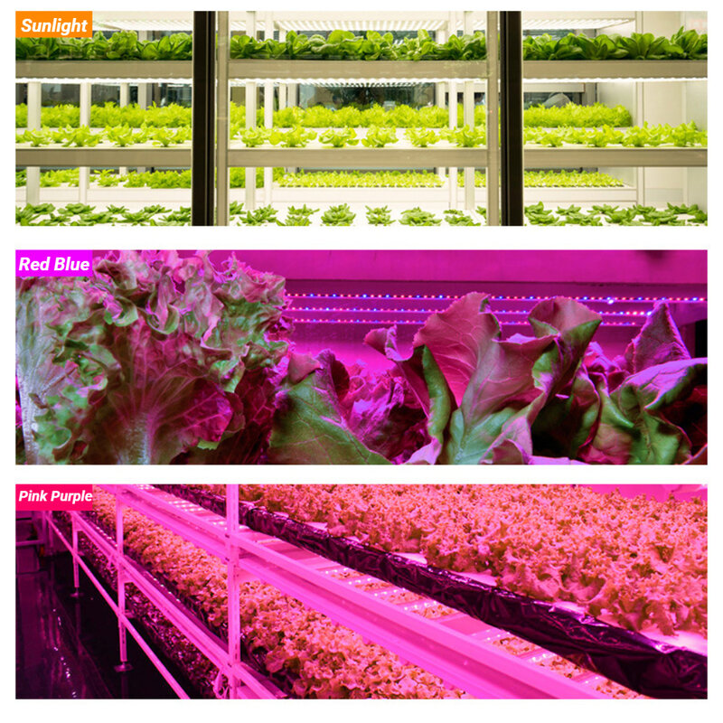 Luz LED de cultivo para plantas de interior, lámpara de luz solar de 30cm/50cm, Individual/doble/tres cabezas, phyto, flores, barra de luz de espectro completo