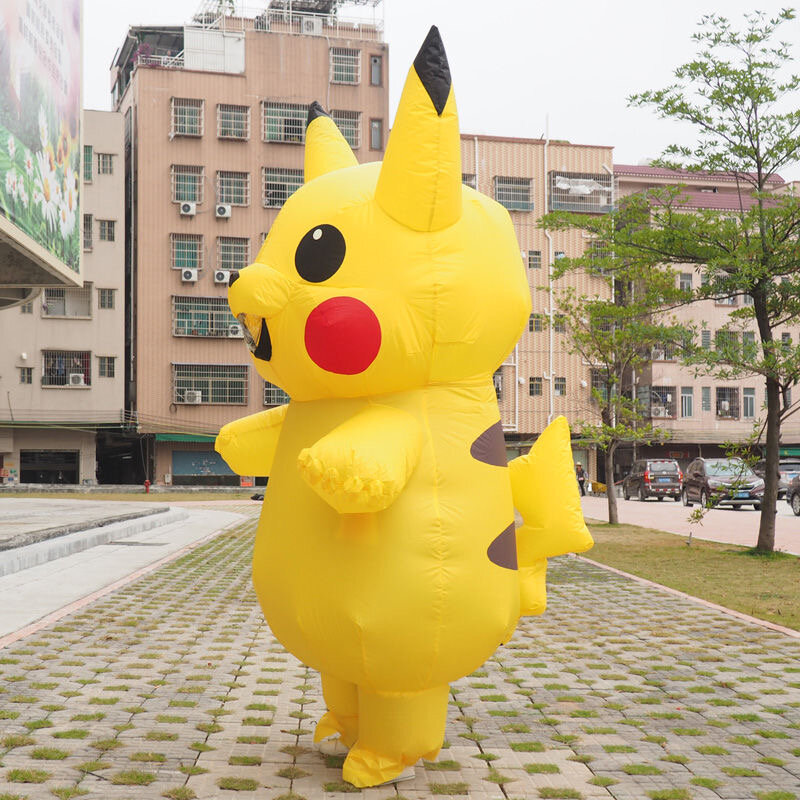 Disfraz inflable amarillo de Pikachu para adultos y niños