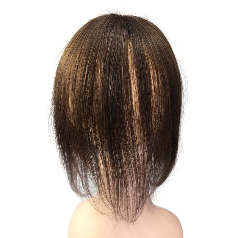 Halo Lady-Toppers de cabello humano Invisible para mujer, accesorio de 12 pulgadas con Clip fino en forma de corona, peluca para pérdida de cabello suave, color gris