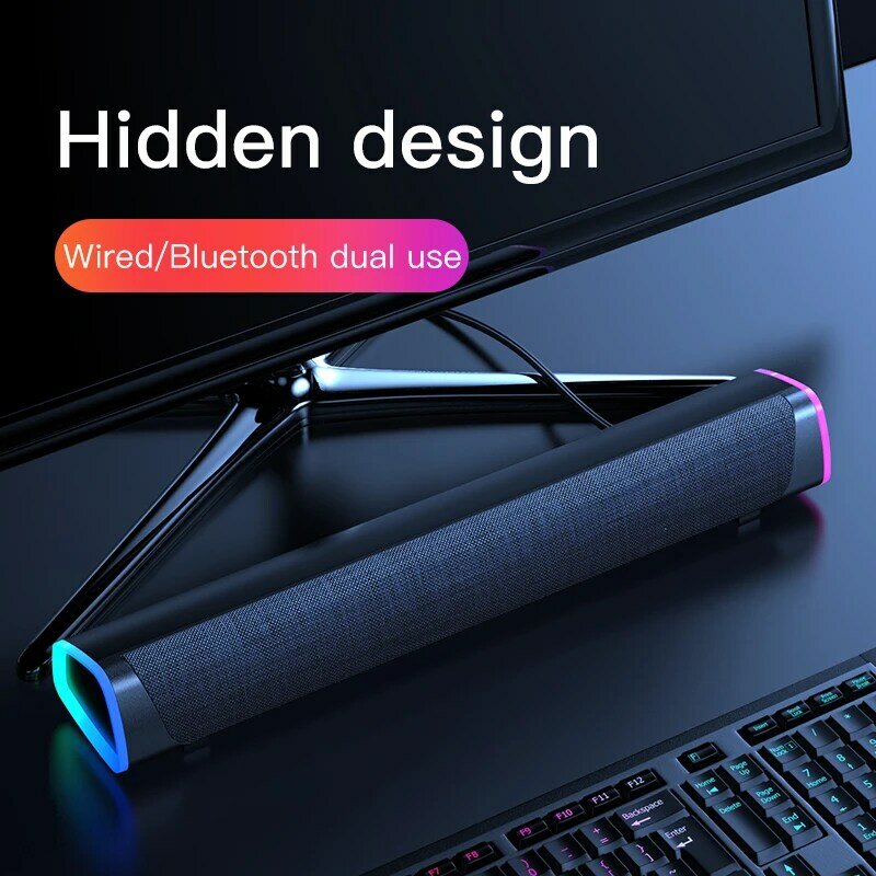 Youpin 3D Surround Soundbar Bluetooth 5.0ลำโพงคอมพิวเตอร์ลำโพงซับวูฟเฟอร์บาร์เสียงสำหรับแล็ปท็อป PC ภาพยนตร์ลำโพง